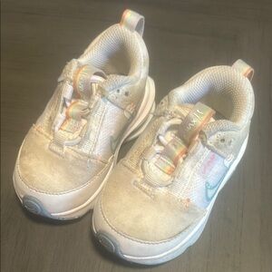 Nike Cream and Blue Sneakers with Shimmering Details
